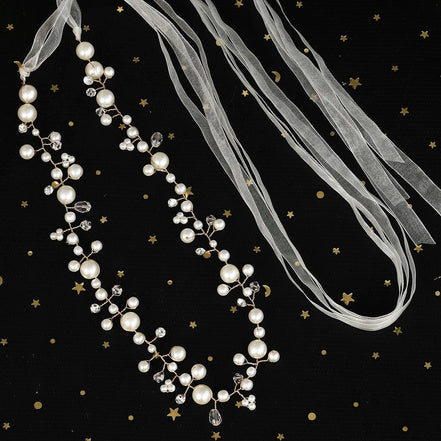 Aveline | Irregular Pearl Belt - 14:350850WS - J252G - Bridal Accessories - Ivory & White