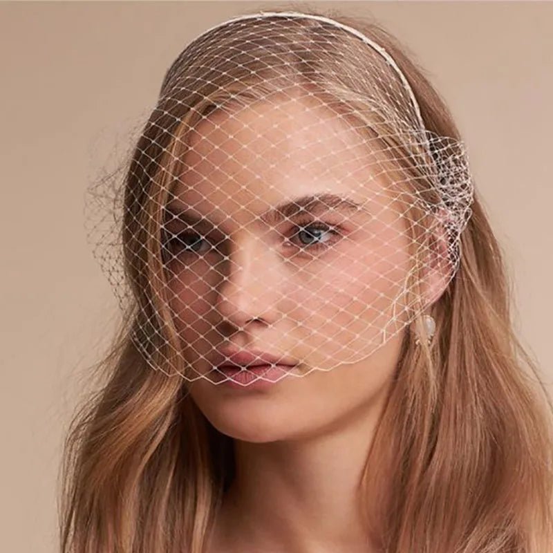 Birdie | Headband Lace Veil - 200001033:2000037605 - Bridal Accessories - Ivory & White