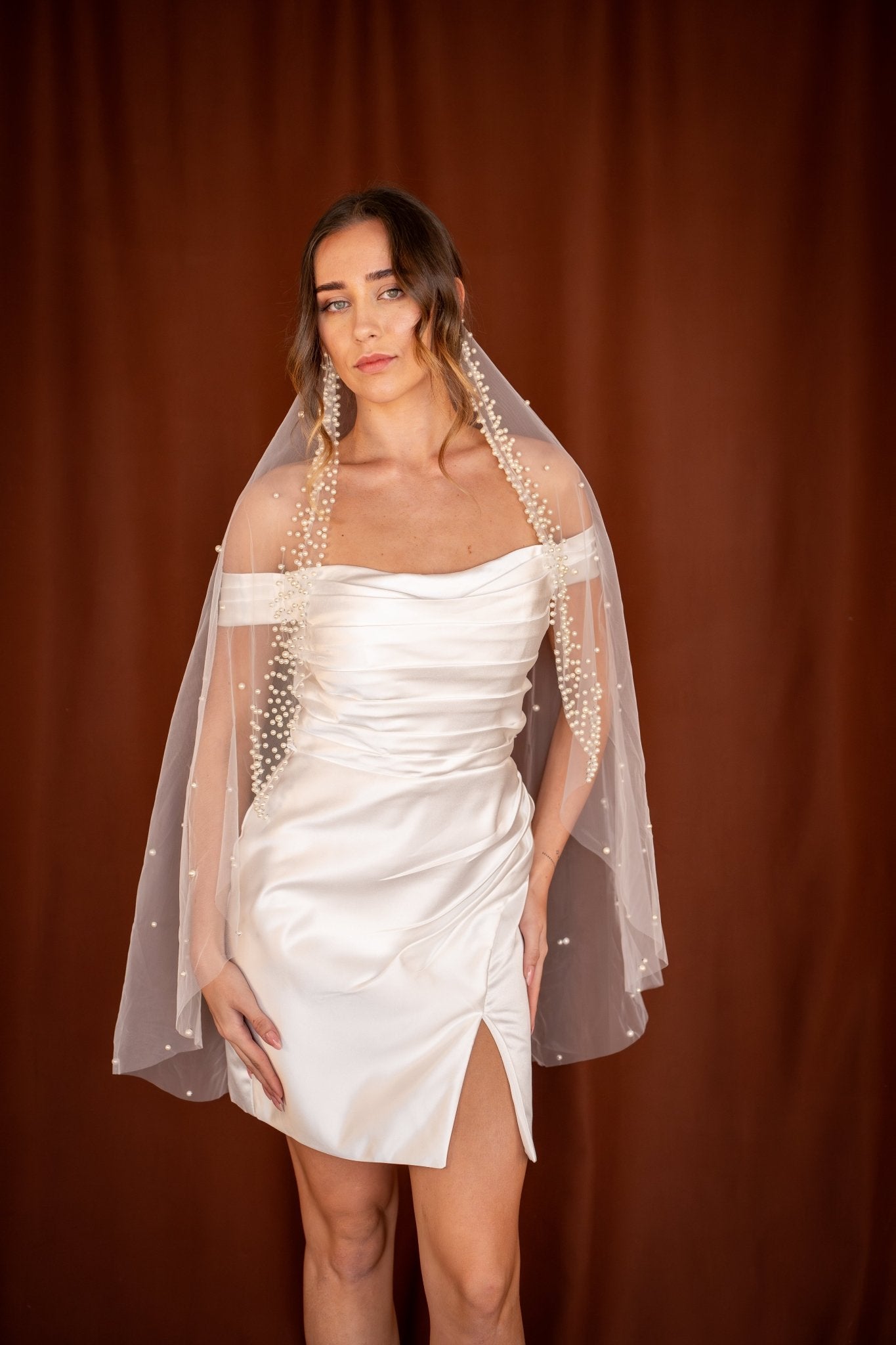 Colette | Pearl Framed Veil - 14:200002130;200000063:100014131 - Bridal Veil - Ivory & White