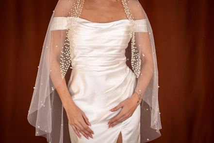 Colette | Pearl Framed Veil - 14:200002130;200000063:100014131 - Bridal Veil - Ivory & White