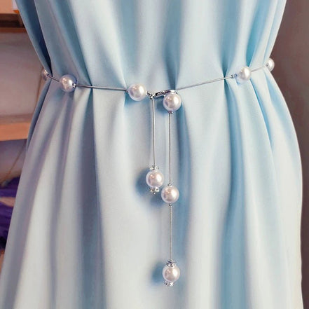 Delphine | Oversized Pearl Belt - 14:193SV - Ivory & White