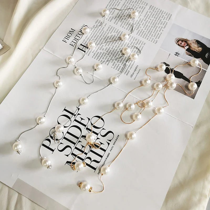 Delphine | Oversized Pearl Belt - 14:29GD - Ivory & White