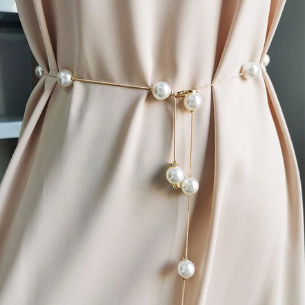 Delphine | Oversized Pearl Belt - 14:29GD - Ivory & White