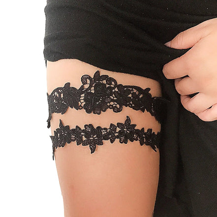 Lace Garters - 14:366W20 Black;5:20000352840 - 60CM - Bridal Accessories - Ivory & White