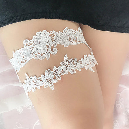 Lace Garters - 14:350853W23;5:20000352840 - 60CM - Bridal Accessories - Ivory & White