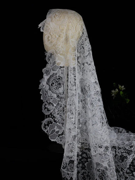 Liana | Full Lace Veil - 14:291m - Bridal Veil - Ivory & White