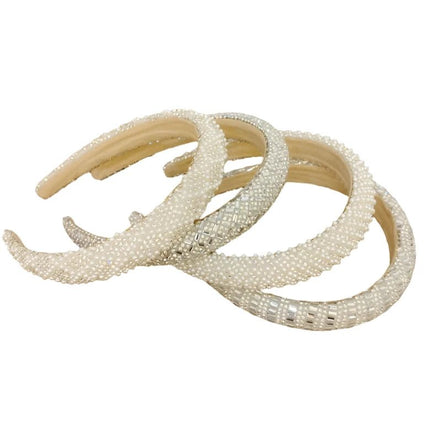 Loretta | Rhinestone Headband - 14:350850Rhinestone 3 - Bridal Accessories - Ivory & White