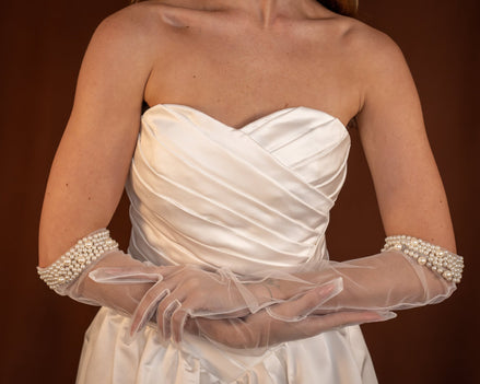 Marcelle | Pearl Cuff Detail Gloves - 14:29White;200007763:201336100 - Bridal Accessories - Ivory & White
