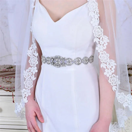Rhinestone and Pearl Belt - 14:193;200007763:201336100;5:200003528 - Bridal Accessories - Ivory & White