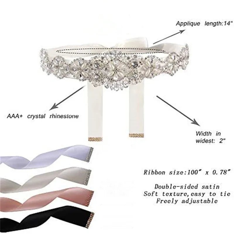 Rhinestone and Pearl Belt - 14:193;200007763:201336100;5:200003528 - Bridal Accessories - Ivory & White