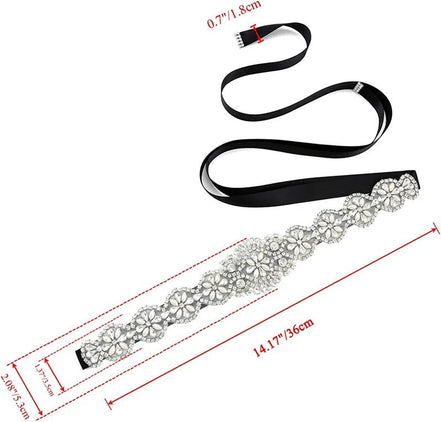 Rhinestone and Pearl Belt - 14:10;200007763:201336100;5:200003528 - Bridal Accessories - Ivory & White