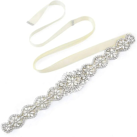 Rhinestone and Pearl Belt - 14:175;200007763:201336100;5:200003528 - Bridal Accessories - Ivory & White
