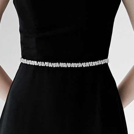 Rhinestone Belt - 14:350853WS - J136S - Ivory & White