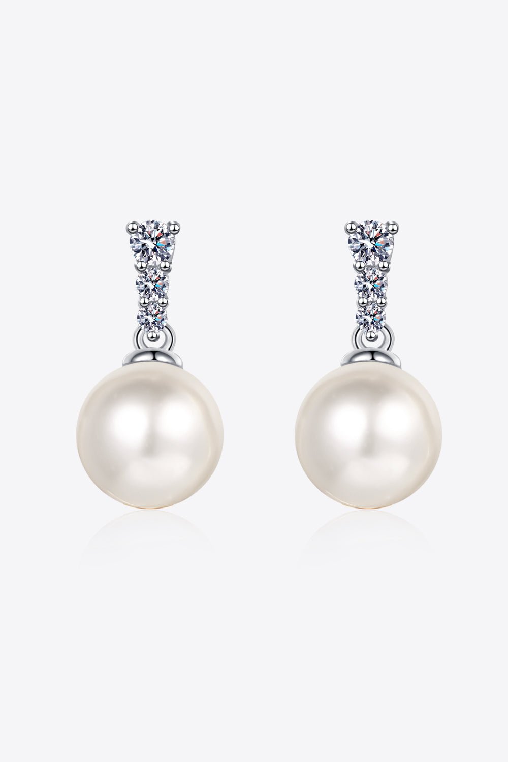 Seraphina | Moissanite and Pearl Drop Stud Earrings - 101300474023826 - Jewellery - Ivory & White