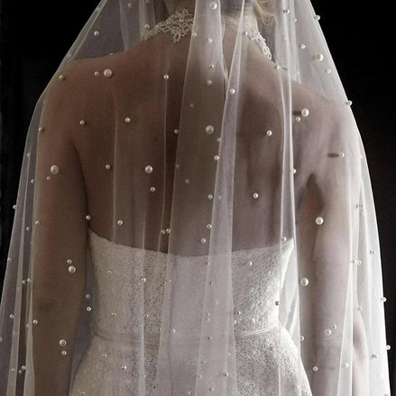 Tessa | Pearl Veil - 14:29White;200000063:200006543 - Bridal Veil - Ivory & White
