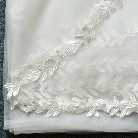 Willow | Leaf Edge Veil - 14:771ivory;200000063:1952 - Bridal Veil - Ivory & White