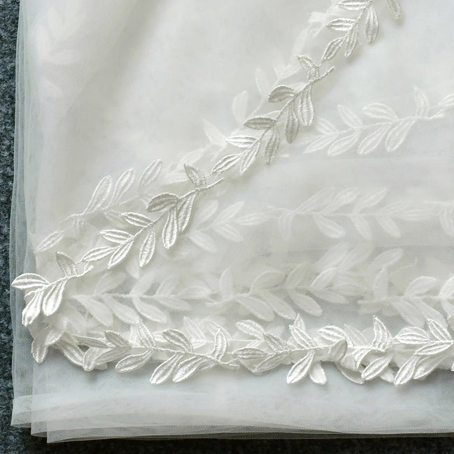 Willow | Leaf Edge Veil - 14:771ivory;200000063:1952 - Bridal Veil - Ivory & White