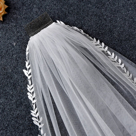 Willow | Leaf Edge Veil - 14:771ivory;200000063:1952 - Bridal Veil - Ivory & White