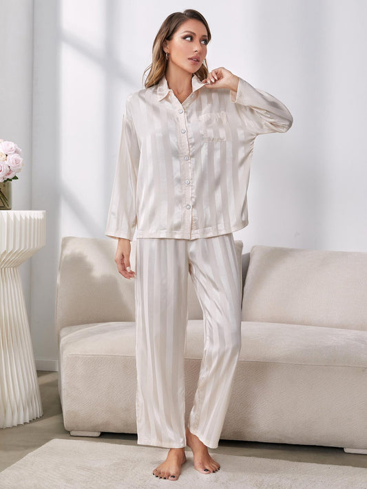 Primrose | Striped Satin Pajama Set