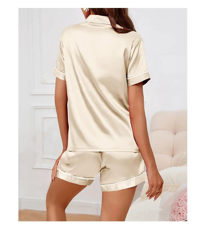 Short Sleeve Satin Pajamas
