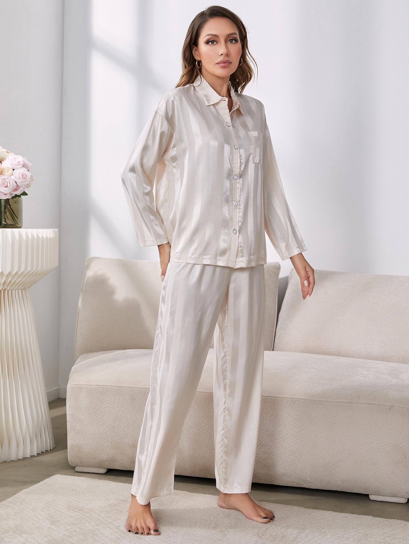 Primrose | Striped Satin Pajama Set
