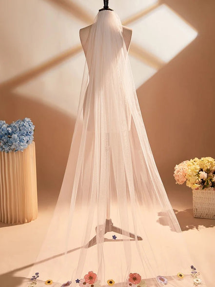Amara | Coloured Flower Veil - 14:200002130Ivory - Bridal Veil - Ivory & White