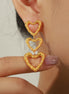 Apollo | 3 - tier Heart Dangle Stud Earrings - 100500190011404 - Jewellery - Ivory & White