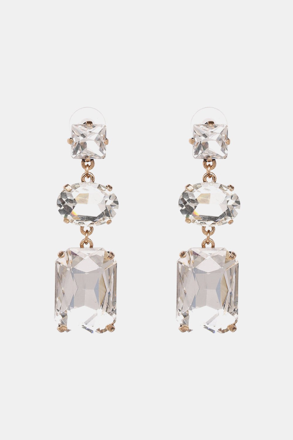 Aria | 3 - Tier Drop Stud Earrings - 101300158037035 - Jewellery - Ivory & White