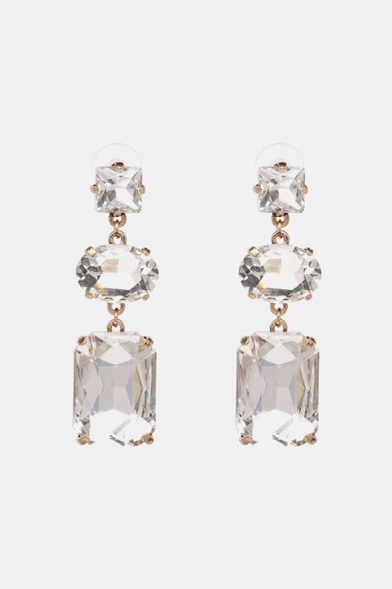 Aria | 3 - Tier Drop Stud Earrings - 101300158037035 - Jewellery - Ivory & White