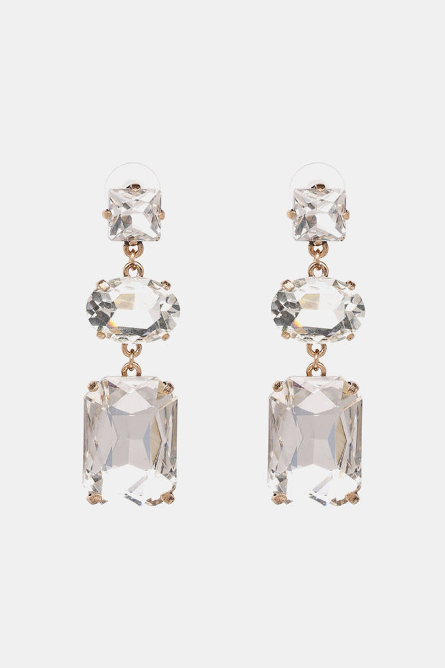 Aria | 3 - Tier Drop Stud Earrings - 101300158037035 - Jewellery - Ivory & White