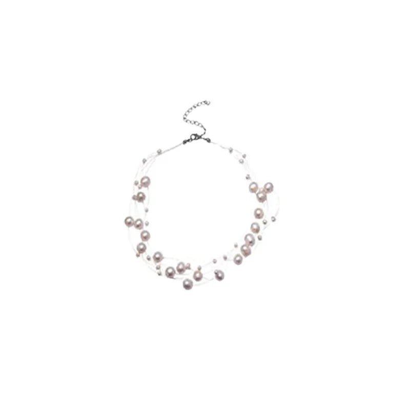 Audrey | Floating Pearl Tiered Necklace - 200001033:361180white - Jewellery - Ivory & White