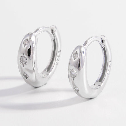 Aurora | Zircon Inlaid Hoop Earrings - 100500943071052 - Jewellery - Ivory & White