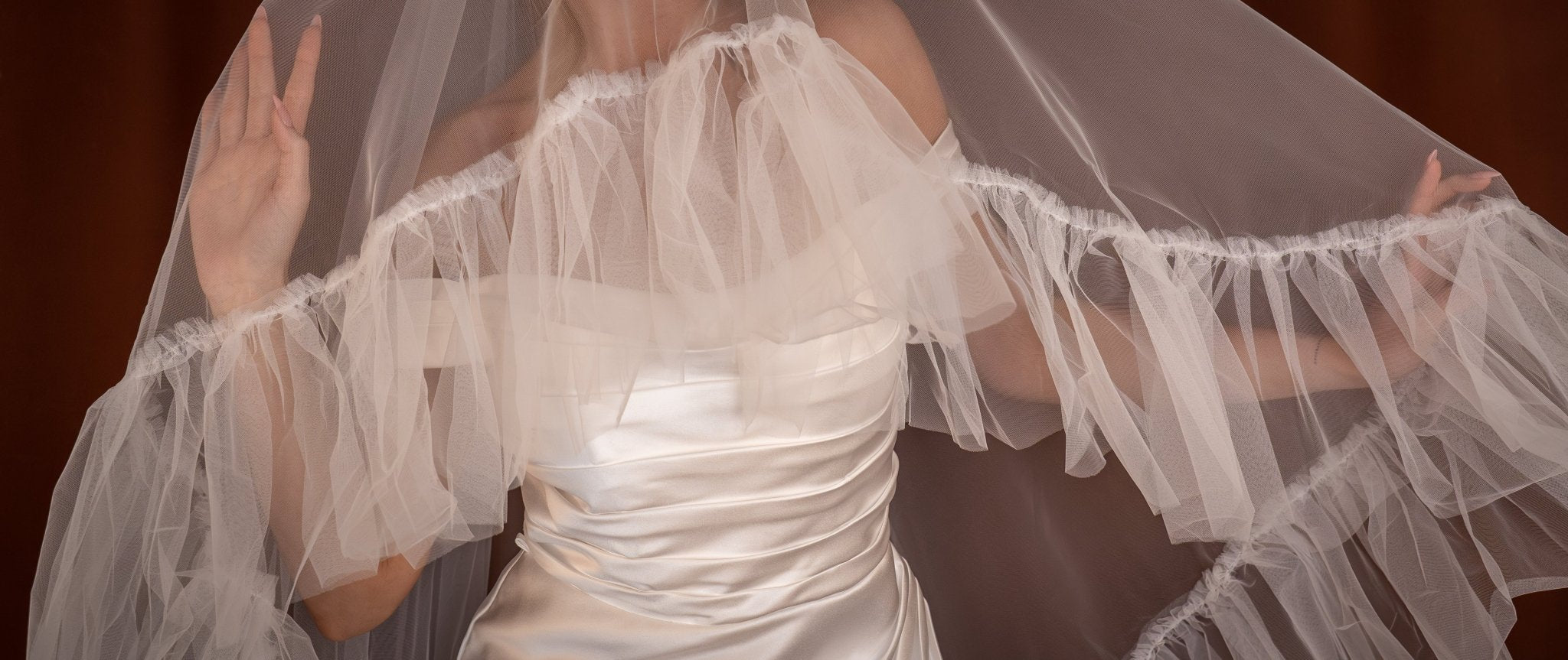 Ava | Fringed Tulle Veil - 14:29;200000063:1952 - Bridal Veil - Ivory & White