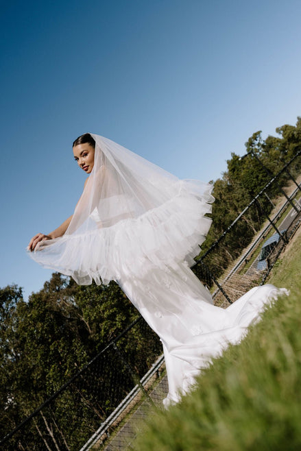 Ava | Fringed Tulle Veil - 14:29;200000063:1952 - Bridal Veil - Ivory & White