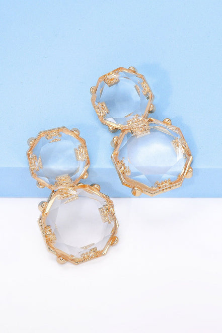 Barbara | Chunky Drop Dangle Studs - 101300621588658 - Jewellery - Ivory & White