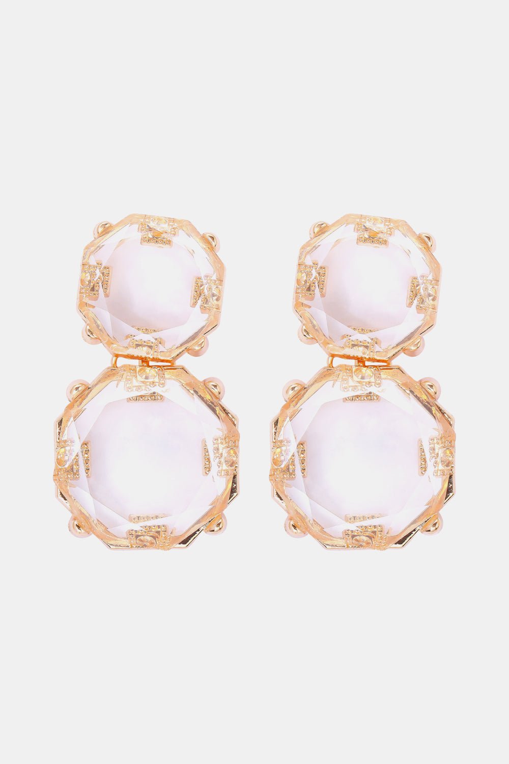 Barbara | Chunky Drop Dangle Studs - 101300621588658 - Jewellery - Ivory & White