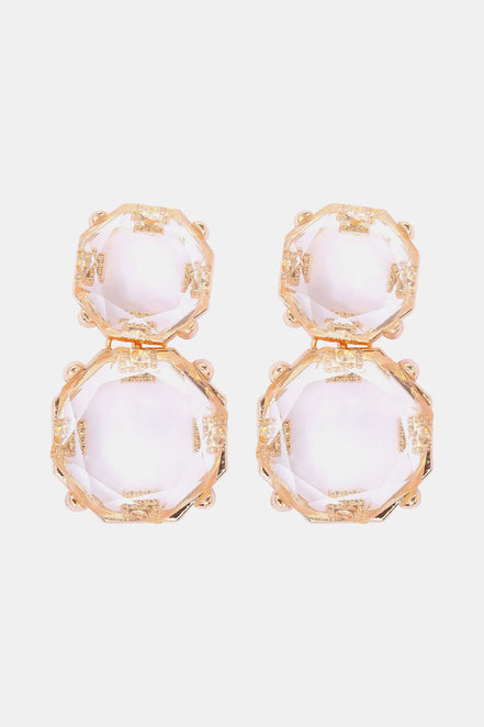 Barbara | Chunky Drop Dangle Studs - 101300621588658 - Jewellery - Ivory & White