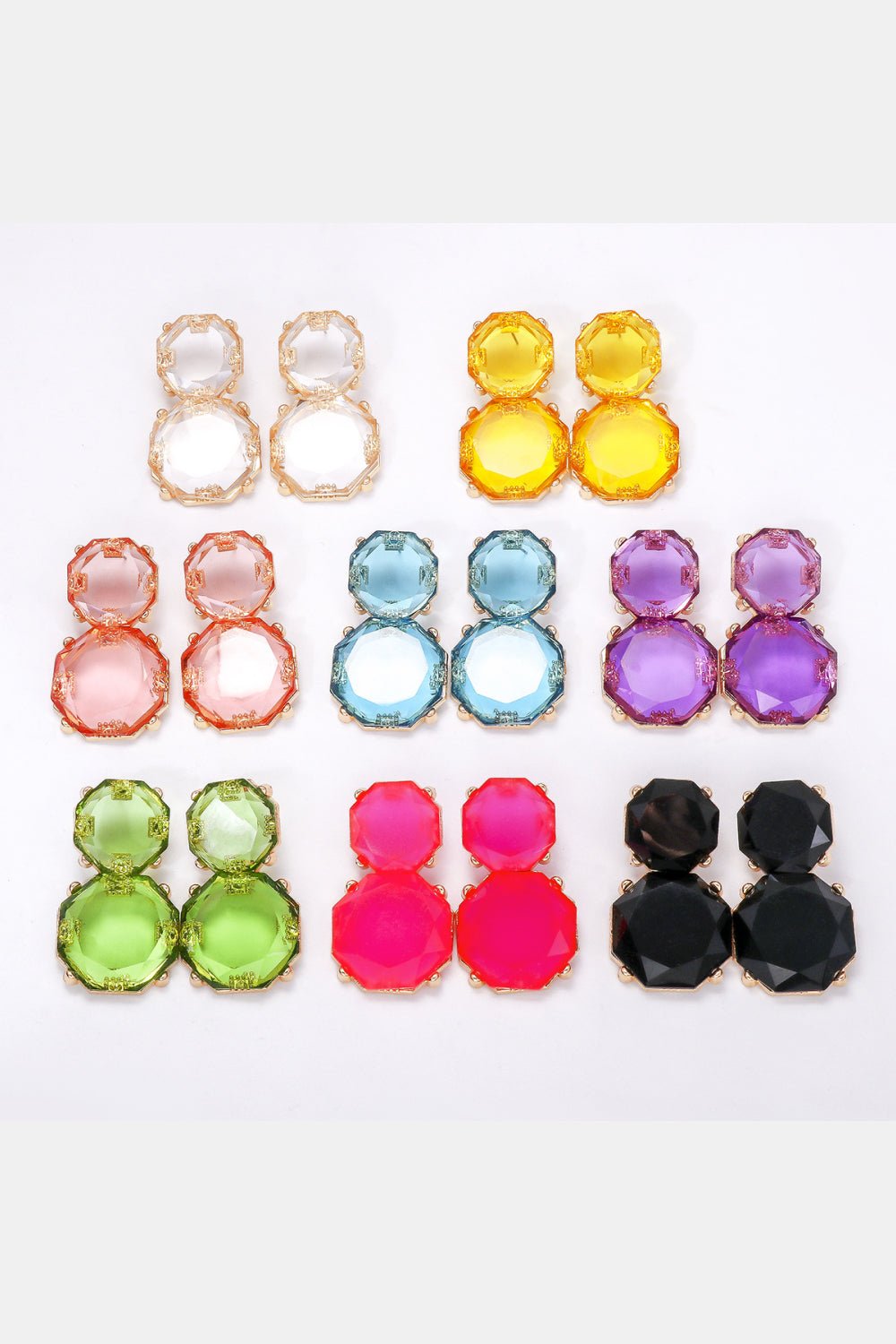 Barbara | Chunky Drop Dangle Studs - 101300621584523 - Jewellery - Ivory & White