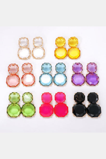 Barbara | Chunky Drop Dangle Studs - 101300621584523 - Jewellery - Ivory & White