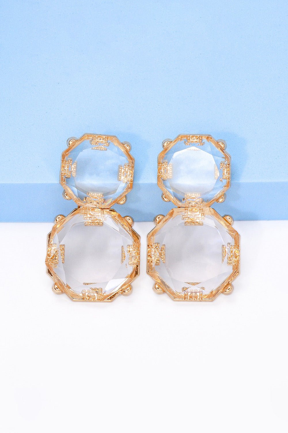 Barbara | Chunky Drop Dangle Studs - 101300621588658 - Jewellery - Ivory & White