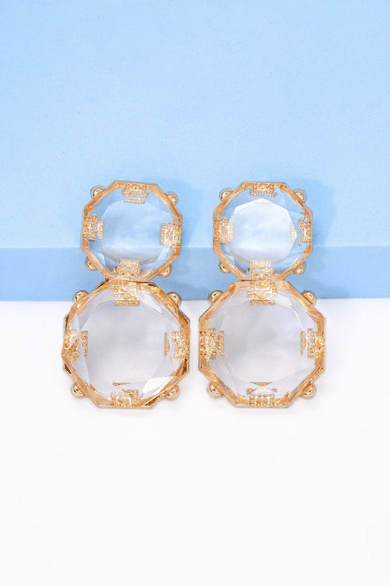 Barbara | Chunky Drop Dangle Studs - 101300621588658 - Jewellery - Ivory & White