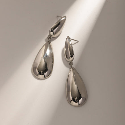 Bethanie | Double Teardrop Earrings - Silver - 100500052842192 - Jewellery - Ivory & White
