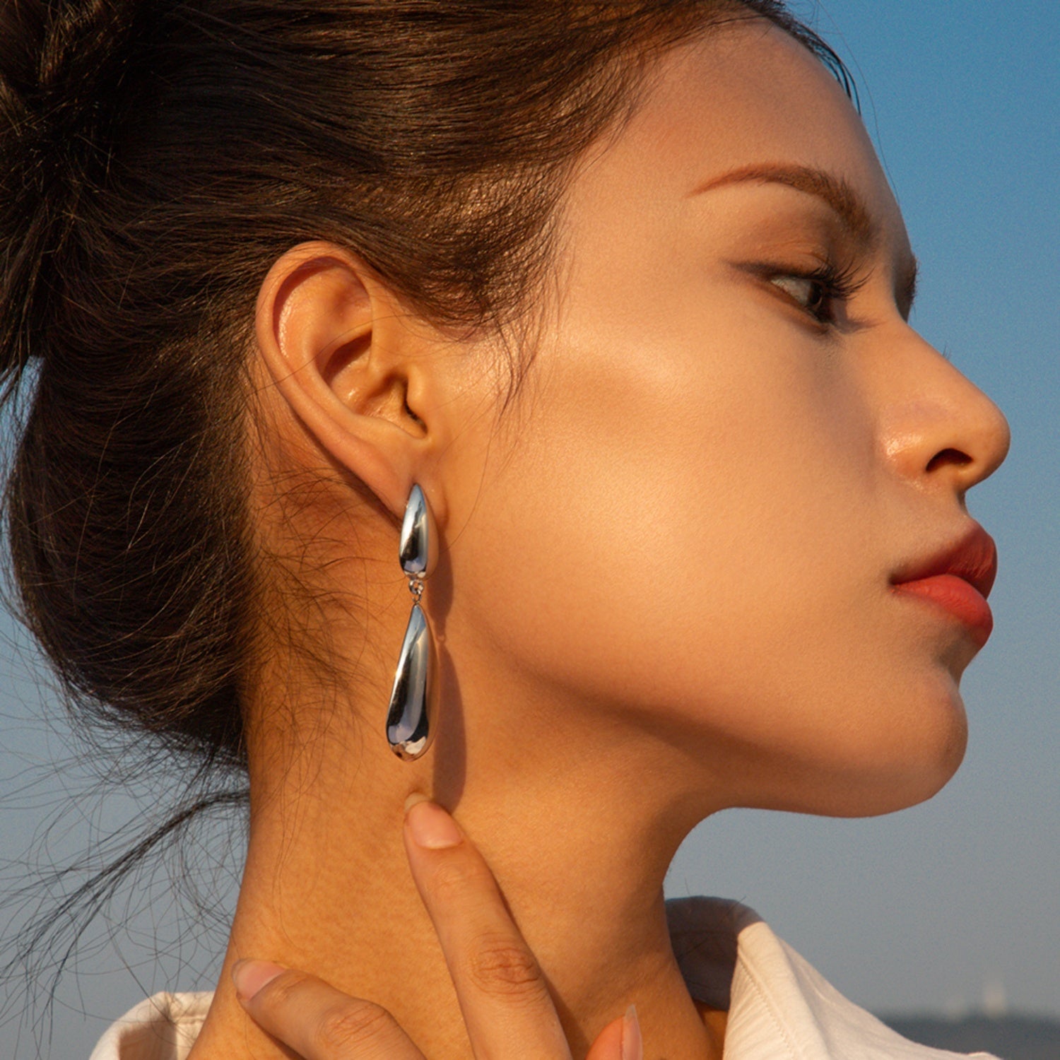 Bethanie | Double Teardrop Earrings - Silver - 100500052842192 - Jewellery - Ivory & White