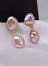 Bethany | Pearl Drop Studs - Pink - 200001034:361181purple - Jewellery - Ivory & White