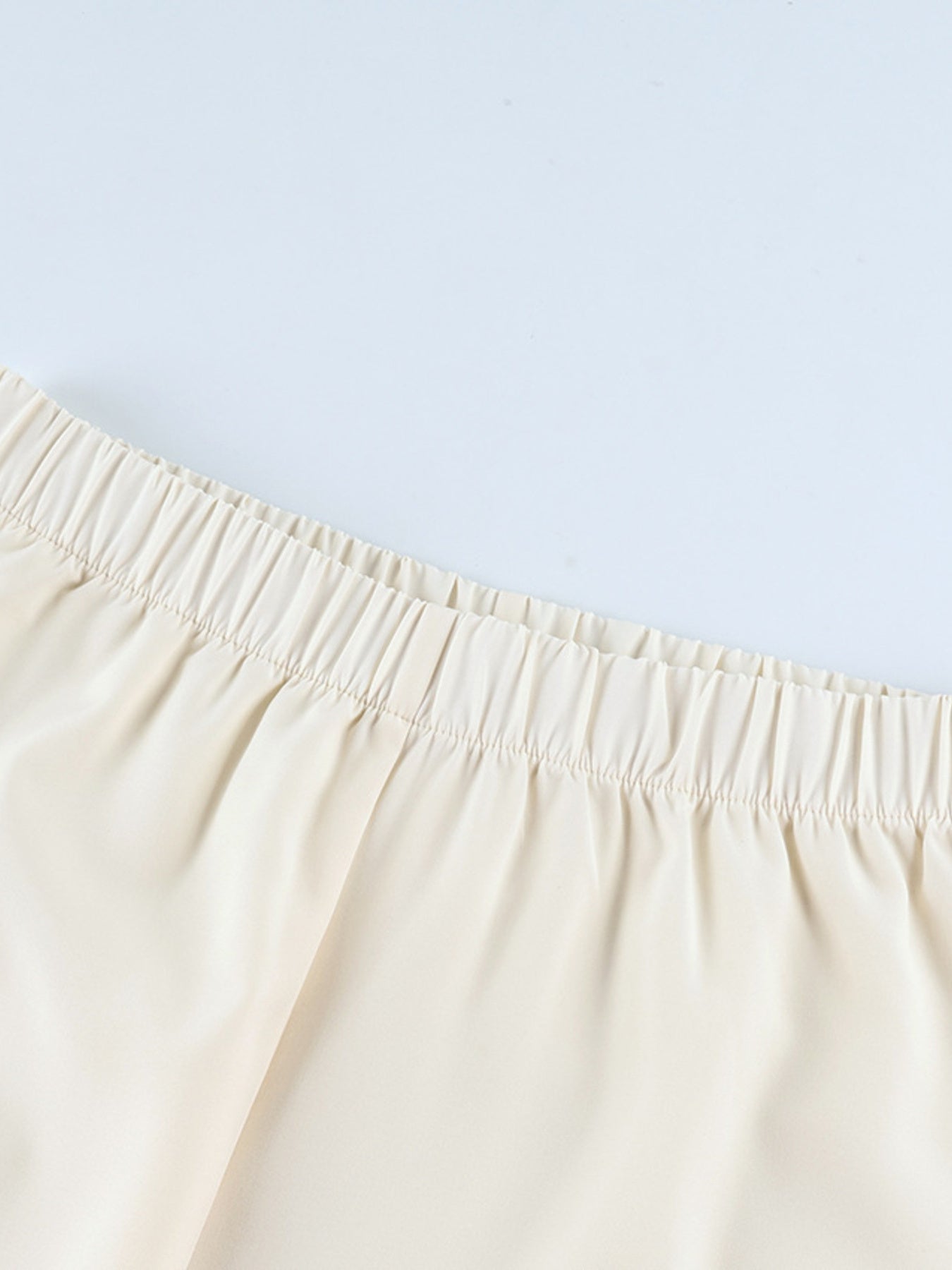 Brigitte | Contrast Trim Button Up Top and Pants Lounge Set - 100100597216607 - Bridal Party Robes - Ivory & White