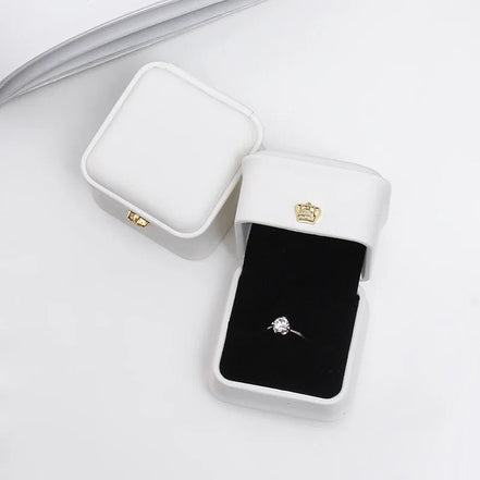 Crown Clasp Jewellery Box - 14:29white;5:2000047635.8x5.8x4.5cm - Bridal Accessories - Ivory & White