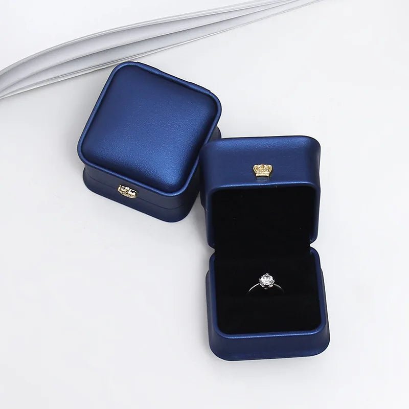 Crown Clasp Jewellery Box - 14:193navy blue;5:2000047635.8x5.8x4.5cm - Bridal Accessories - Ivory & White