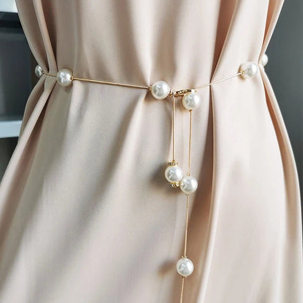 Delphine | Oversized Pearl Belt - 14:29GD - Ivory & White