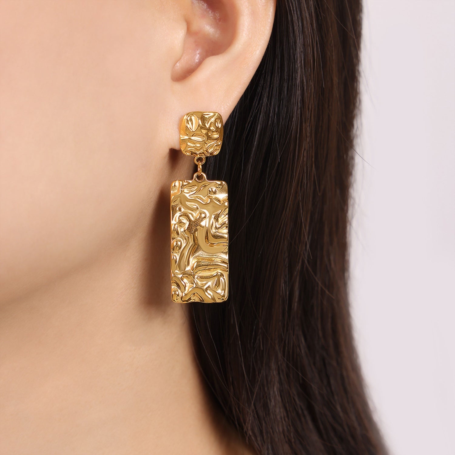 Dianna | Geometric Pattern Drop Stud Earrings - 100500644921304 - Jewellery - Ivory & White