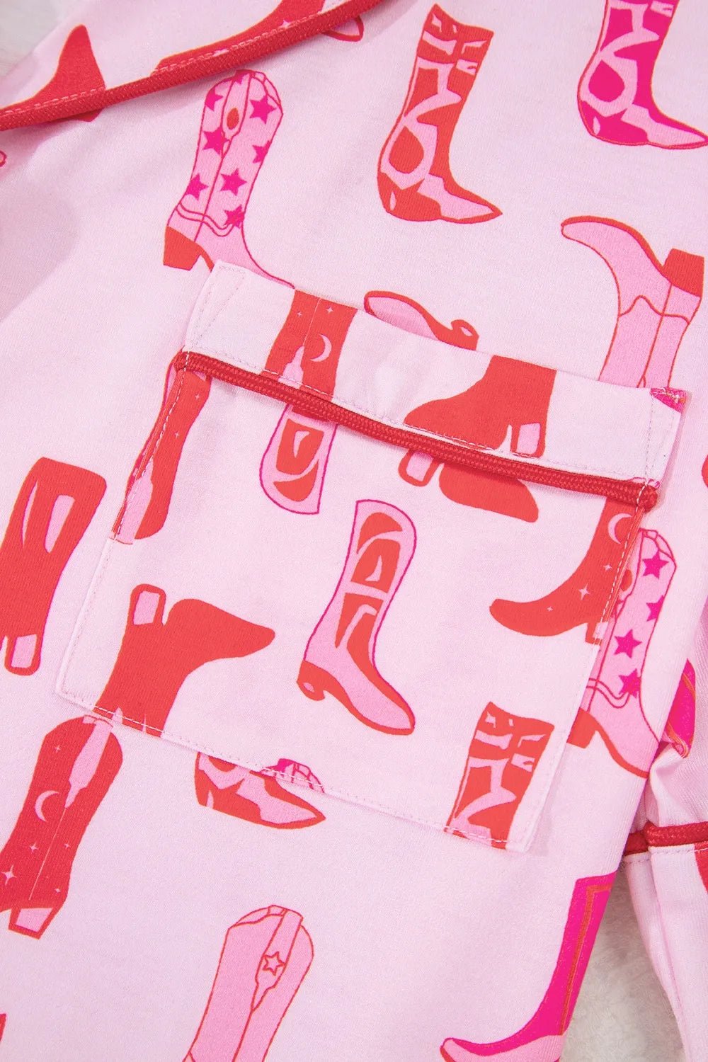 Dolly | Cowgirl Boots Printed Shirt and Shorts Set - 100100454272031 - Bridal Party Robes - Ivory & White